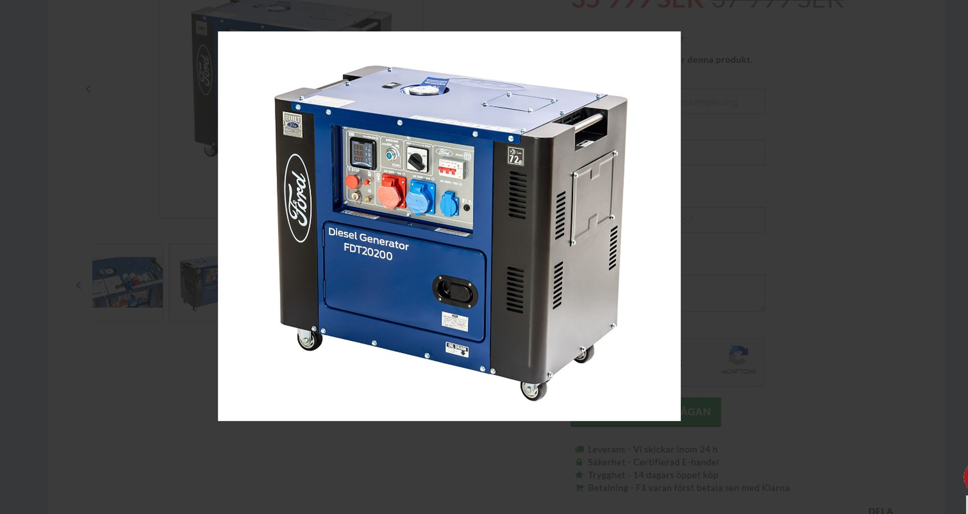 FORD Elverk Diesel 8,1 kVA