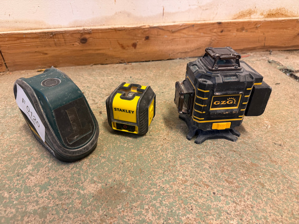 F0120 3 st laserpass, Stanley, GZG och Bosch
