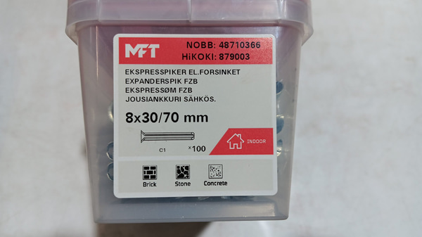 Parti MFT, Slagankare, Betong Skruv/Plugg/Spik, LL2